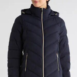 MICHAEL KORS Water Resistant Chevron Quilted Jacket – Midnight Size L NWT $250